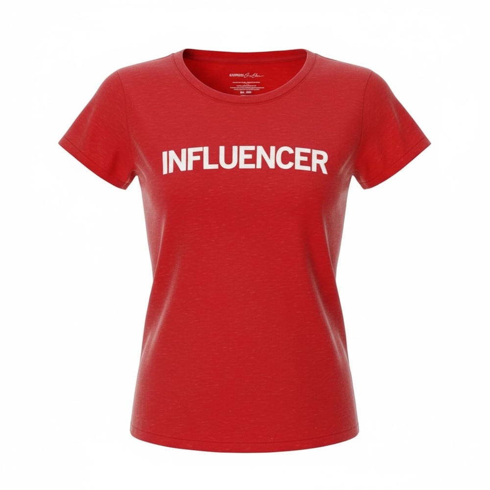 Express One Eleven Red Short Sleeve Graphic Tee Influencer | Size: Medium